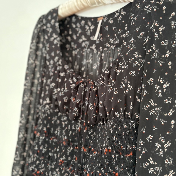 Free People Ruched Square Neck Blouse (Size XS) - Picture 2 of 6